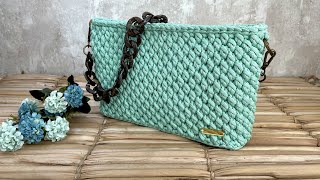 Crochet bag/ Jade bag/ Crochet bag in nautical yarn/ Crochet tutorial/ Crochet bag