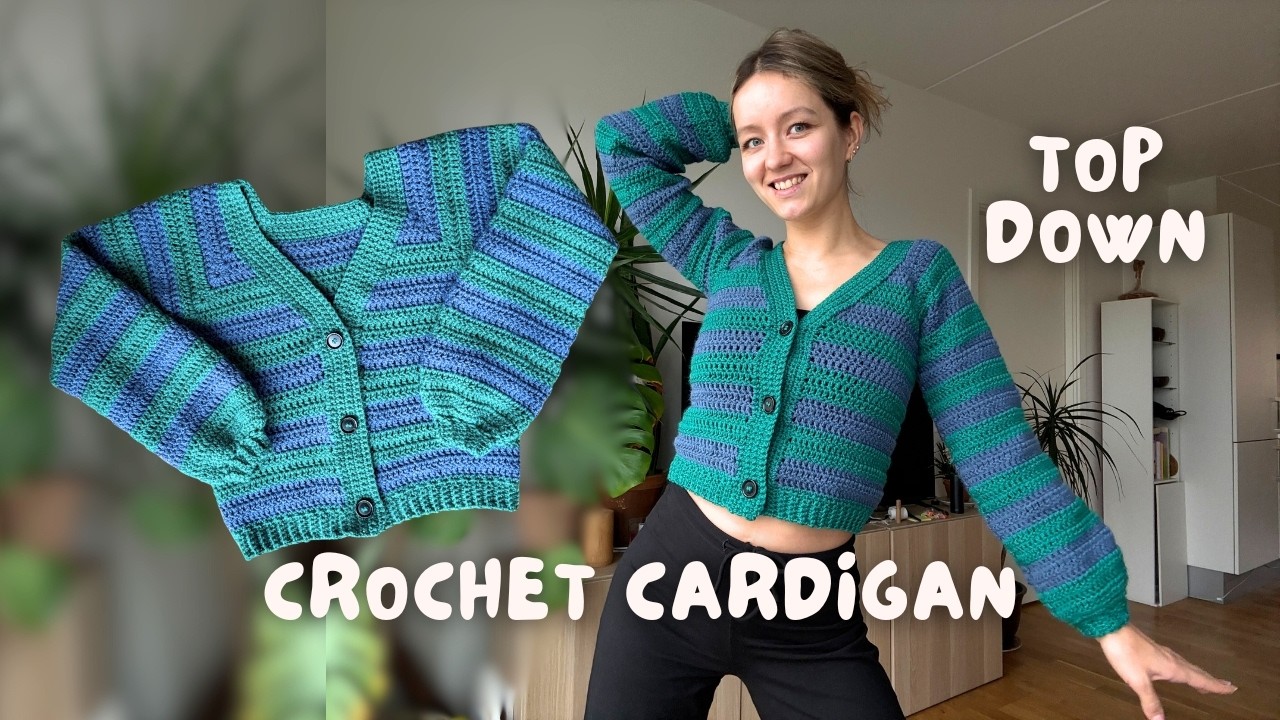 CROCHET TOP DOWN CARDIGAN | raglan cardigan tutorial - beginner friendly