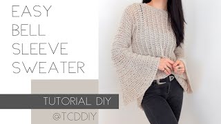 How To Crochet A Bell Sleeve Sweater (EASY) | Tutorial DIY