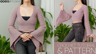 How to Crochet: Bell Sleeve Top | Pattern & Tutorial DIY