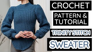 How to Crochet: a Trinity Stitch Sweater | Pattern & Tutorial DIY