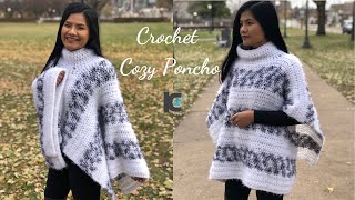 Crochet Cozy Poncho ( Free Pattern )