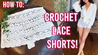 How to Crochet Shell Lace Shorts! | Beach Coverup Shorts Tutorial