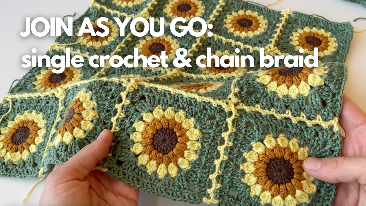 Easy Granny Square Join: Single Crochet Braid Method (Fast, Beautiful, NO SEWING!)