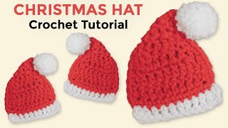 Mini Crochet Santa Hat Tutorial | Brunaticality