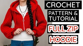 Crochet the Perfect Zip Up Hoodie with Ease | Pattern & Tutorial #639