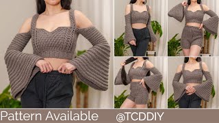 How to Crochet: Bell Sleeve Cable Stitch Top | Pattern & Tutorial