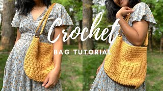 Crochet with leather/DIY Crochet Easy crochet handbag tutorial Free crochet Patterns