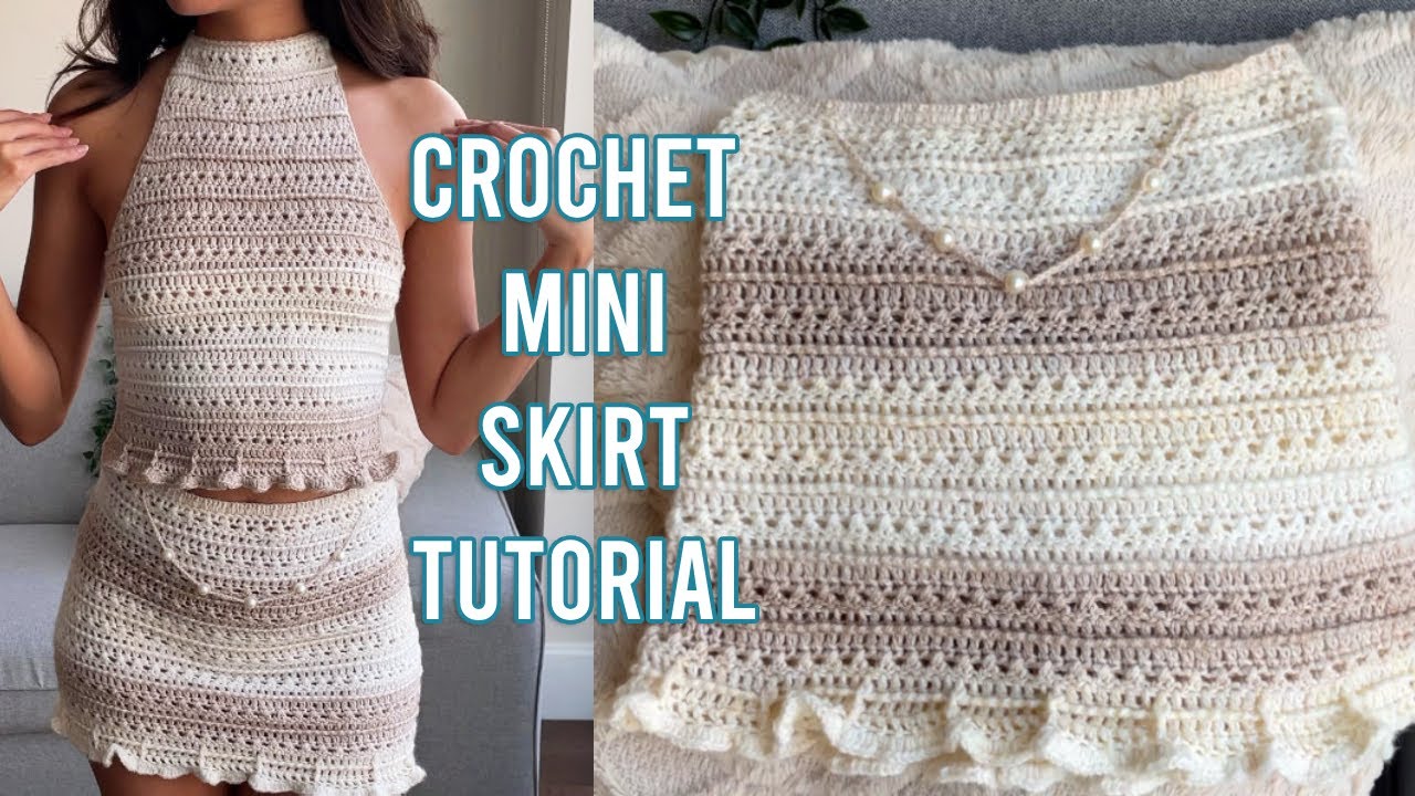 How to Crochet Mini Skirt | Crochet Textured Ruffle Skirt Tutorial | The Marina Set