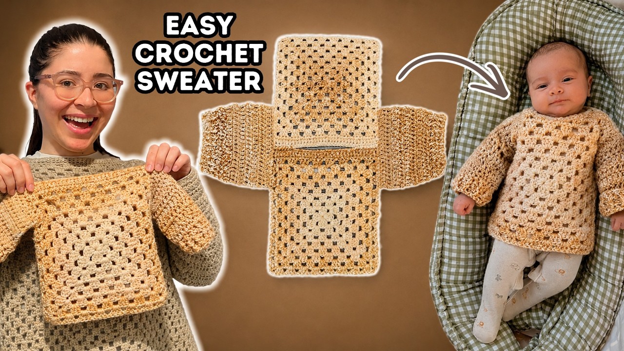 Crochet Sweater Pattern for Beginners | Easy Crochet Sweater Tutorial | Make it in any size