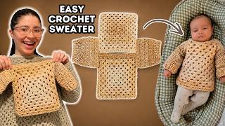Crochet Sweater Pattern for Beginners | Easy Crochet Sweater Tutorial | Make it in any size