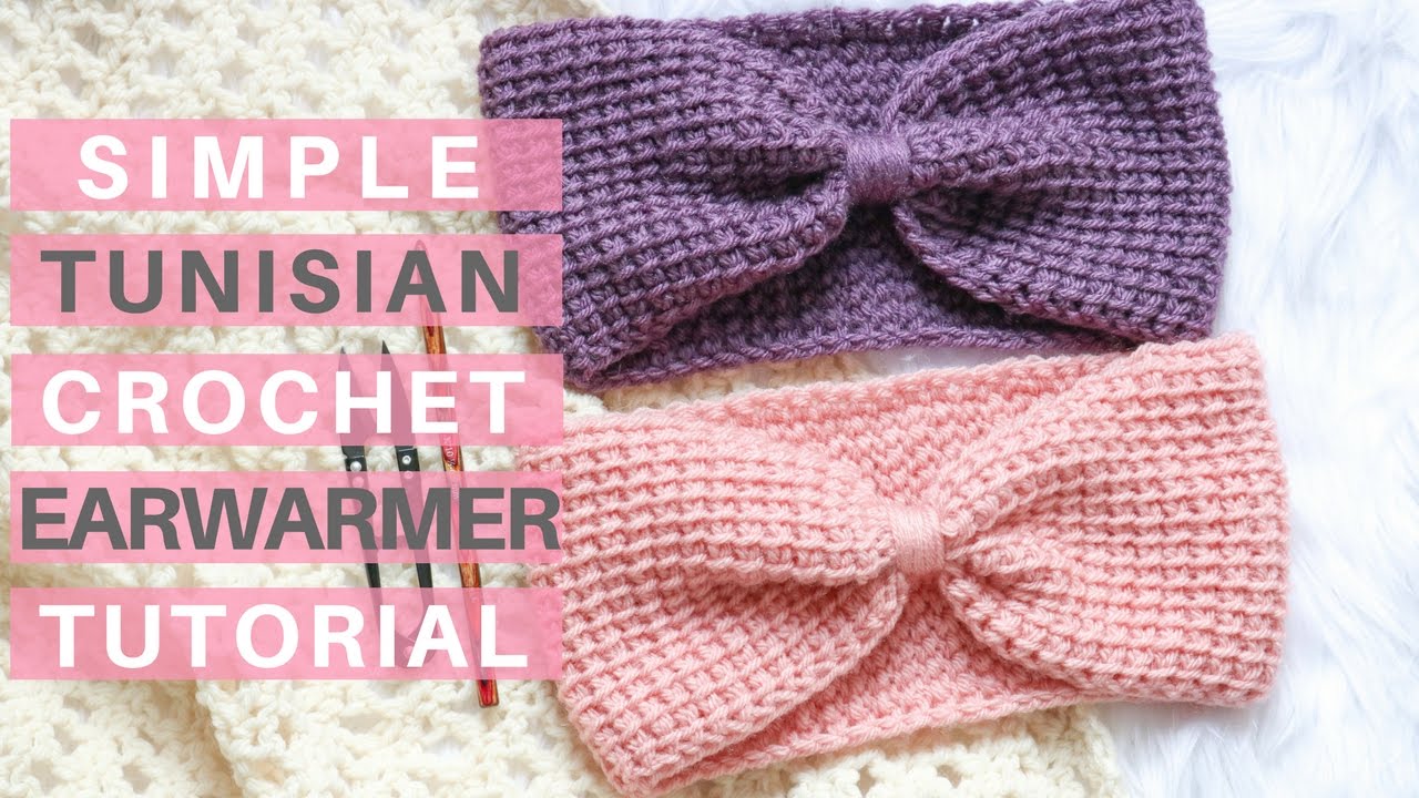 Simple Tunisian Crochet Earwarmer
