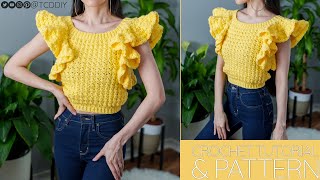 How to Crochet a Ruffle Top | Pattern & Tutorial DIY
