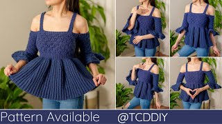 How to Crochet: Basketweave Peplum | Pattern & Tutorial DIY