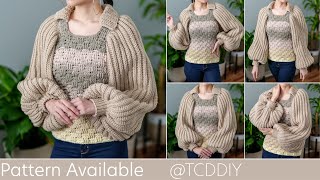 How to Crochet: Balloon Sleeve Sweater | Pattern & Tutorial DIY