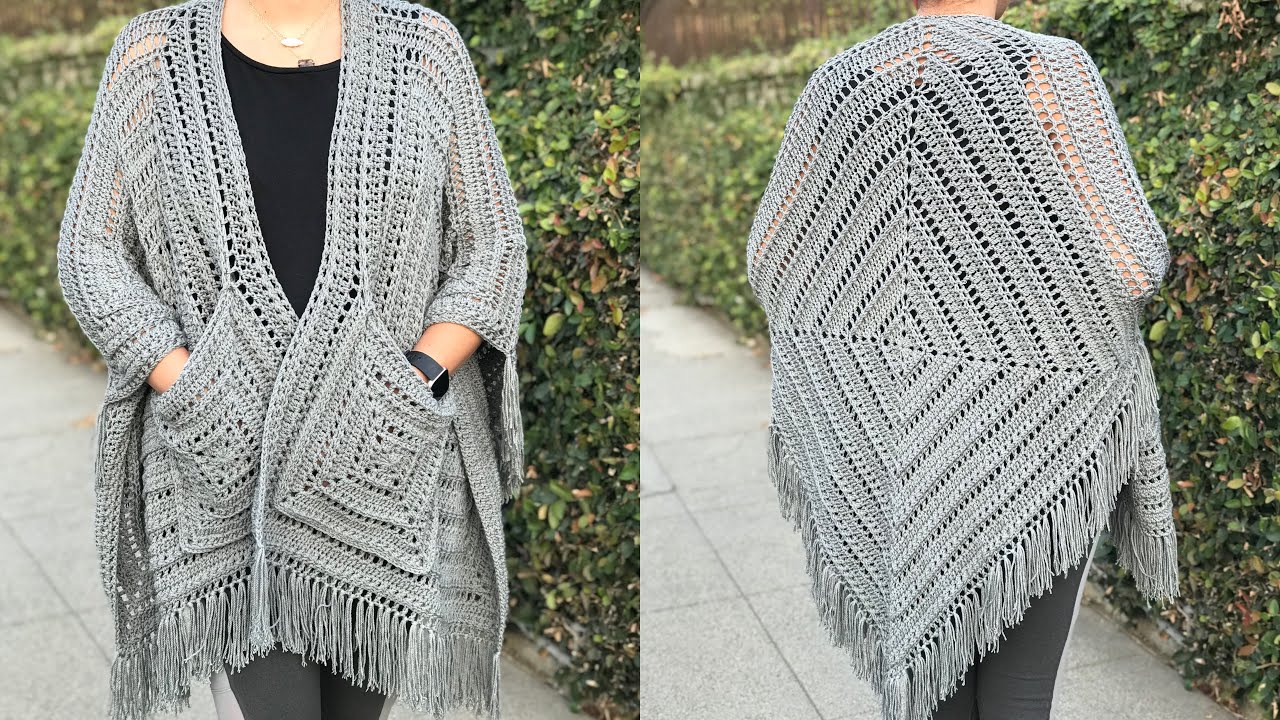 Lazy Diamond Boho Pocket Shawl