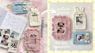 how to crochet cute photo frames (miffy, camera, & flower) | step-by-step tutorial