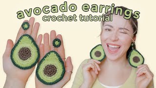 Avocado crochet earrings tutorial | DIY 🥑