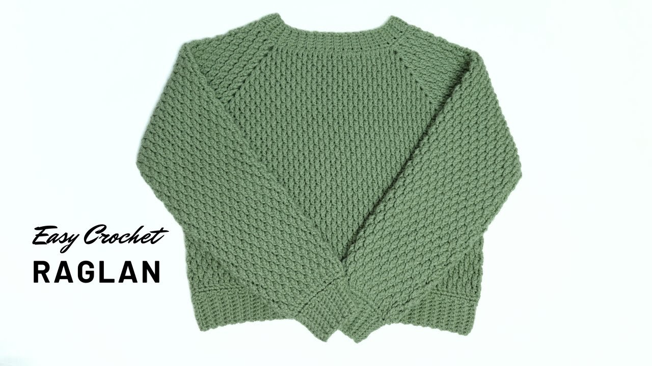Alpine Stitch Raglan Crochet Sweater