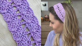 Very easy, quick and inexpensive crochet headband / Rapunzel hairband / Crochet headband