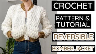Crochet this Sleek Reversible Bomber Jacket | Pattern & Tutorial #641