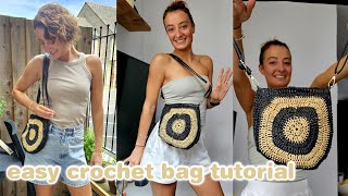 CROCHET STRAW BAG TUTORIAL | how to make a raffia crochet bag 🧶👜