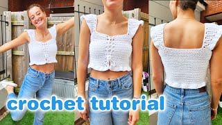 CROCHET CROP TOP TUTORIAL | how to crochet a top for summer 🧶