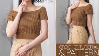 How to Crochet: Boat Neck Top | Pattern & Tutorial DIY