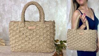 Bolsa de croche com alça/ Fio de juta/ Bolsa de mão em crochê/Crochet bag pattern/ Bolsa Serena