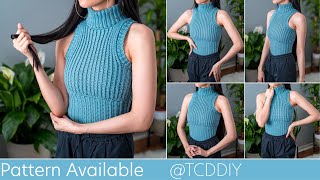 How to Crochet: Sleeveless Turtleneck | Pattern & Tutorial DIY