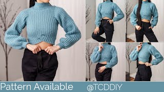 How to Crochet: Cropped Mock Neck Sweater | Pattern & Tutorial DIY