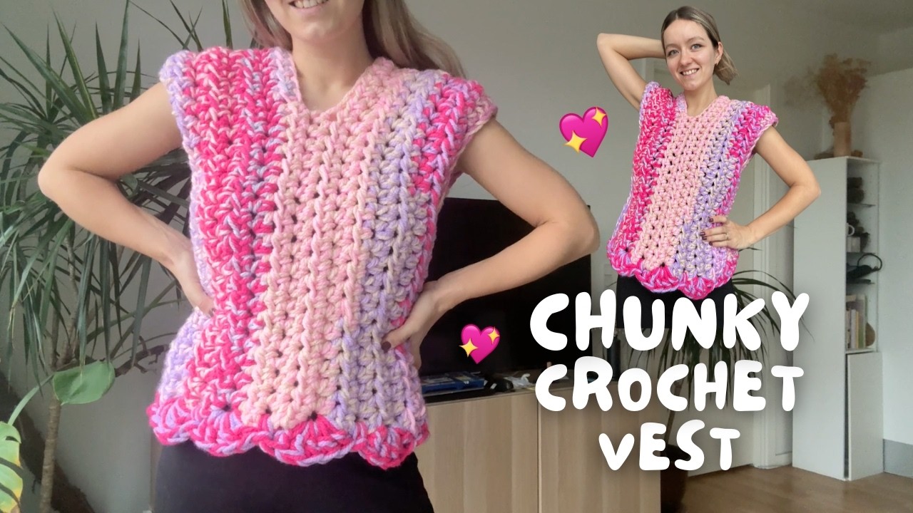 💝 CHUNKY CROCHET VEST | beginner-friendly tutorial 🙌 (easy 2 hour project)