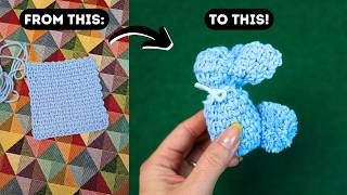 The Easiest Crochet Bunny You'll Ever Make! Crochet a Bunny From a Simple Square | Crochet Tutorial