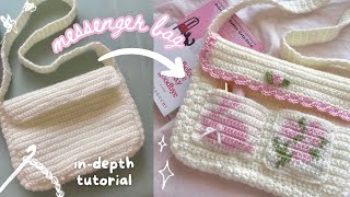how to crochet a messenger bag (any size & design) | in-depth tutorial with my row counter app