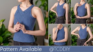 How to Crochet a V Neck Tank Top | Pattern & Tutorial DIY