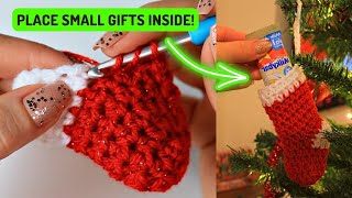 Crochet Stocking Ornament Tutorial | Crochet Christmas Ornaments 🎄