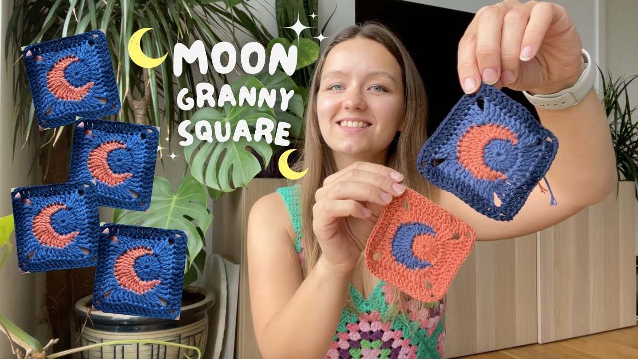 🌙 MOON CROCHET GRANNY SQUARE 🌙 | beginner-friendly pattern