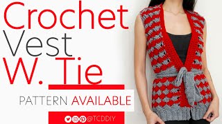 Crochet Vest with Tie | Pattern & Tutorial DIY