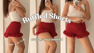 Easy Crochet Ruffled Shorts | Step-by-Step Tutorial + Buttons