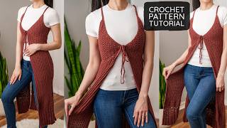How to Crochet a Front Tie Duster Cardigan | Pattern & Tutorial DIY