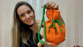 Bolsa de abóbora/ Sacolinha de abobora/Halloween pumpkin/ Pumpkin bag tutorial/ Bolsa de calabaza