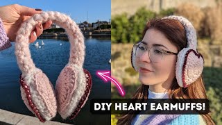 Crochet Heart Earmuffs Step-by-Step | Brunaticality Crochet