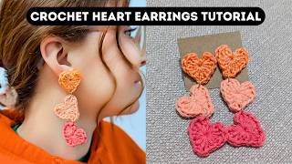 Super Easy Heart Crochet Earrings for Valentine's Day | Brunaticality