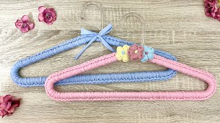 Crochet lined hanger! Make a lot of money with this idea!!! Crochet hanger/Percha de ganchillo