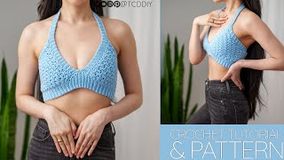 How to Crochet: Halter Bralette | Pattern & Tutorial DIY