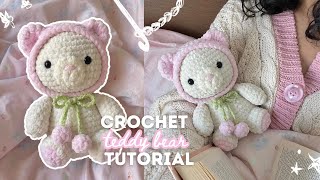 how to crochet a cute & cozy bear | beginner-friendly tutorial (NO magic ring!) + free pattern
