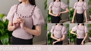 How to Crochet: Puff Sleeve Top | Pattern & Tutorial DIY