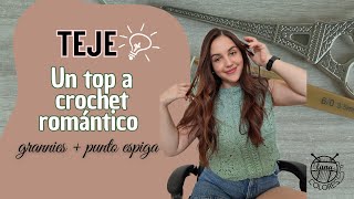 Aprende a tejer un TOP MODERNO a crochet 🧶 (grannies + punto espiga)