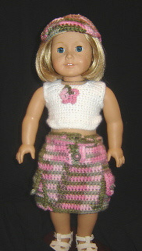 Cargo Skirt Outfit w/ Backpack- 18" Doll