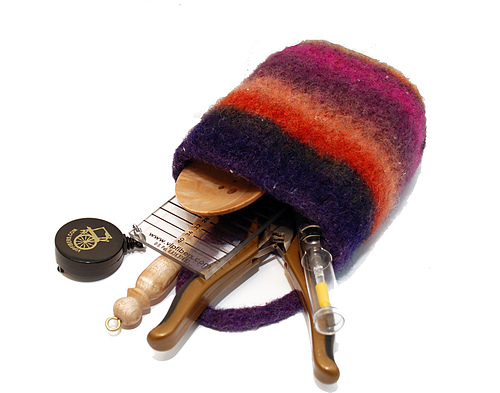 Felted Spinning Wheel Bag